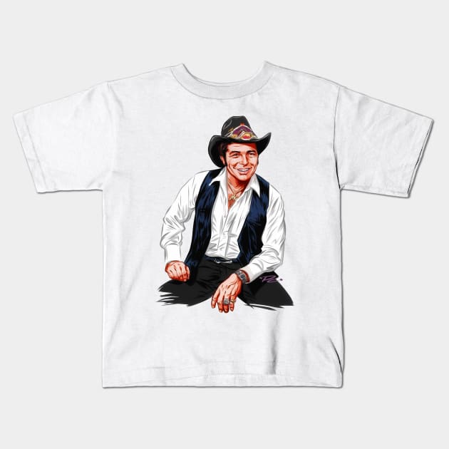 Mickey Gilley - An illustration by Paul Cemmick Kids T-Shirt by PLAYDIGITAL2020